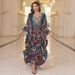 Women's Cotton Beach Cover Up Dress - Floral, Leopard, Zebra Print Long Boho Kimono Sunshade Tunic For Swimwear, Vacation, Summer_ecoleips.com