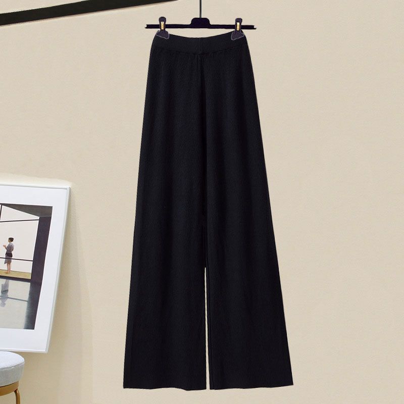 Women's Clothing Cotton Vest Turtleneck Sweater Women's Slim Wide Leg Pants Three Piece Suit_ecoleips.com