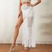 Women's Knitted Beach Cover-Up Set - Sexy Hollow Out Bikini & Skirt, Sun Protection, European Summer Style_ecoleips.com