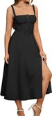 European American Cross-border Mid-length Corset Dress With Bohemian Style, Flowing Slit, And Tie-up Design For Women's_ecoleips.com