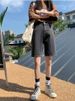 K Cowboy Retro Denim Shorts Women's New High Waisted Straight Leg Five Quarter Pants Loose Wide Leg Shorts_ecoleips.com