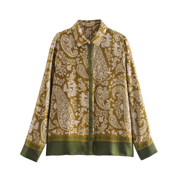 Elegant Satin Print Women's Lounge Set - Long Sleeve Top & Pants - Geometric Pattern - Comfortable Polyester Blend - Fall Fashion_ecoleips.com