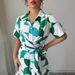 Women’s Clothing Temperament Elegant Style Printed Short Sleeved Wide Leg Pants Jumpsuit Women's Clothing Summer_ecoleips.com