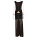Sexy Solid Color Sleeveless Backless Slit Pleated High Waist Long Dress Women Summer Casual Evening Party Maxi Dress_ecoleips.com