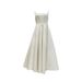 Women's Clothing Light Wedding Dress Solid Color Satin Simple Design For Emceeing Coming Of Age Ceremony Party Banquet Evening Gown Everyday Wear_ecoleips.com