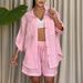 Women's Long Sleeved Shirt And Loose Pants Two Piece Set Autumn/Winter Casual Fashion Thin Polyester Adult Size Regular_ecoleips.com