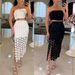 Women's Clothing Spring And Summer New Chest Wrap Slit Skirt Two Piece Suit Ins Casual Loose Holiday Suit_ecoleips.com
