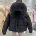 girl Girl Girl Korean Dongdaemun White Duck Large Fur Collar Down Jacket For Women Short Style 2025 New Thick Loose Coat Warm_ecoleips.com