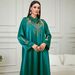 Elegant Green Embroidered Robe Hand Beaded Ethnic Style Tassel Gown Fashion Muslim Dress Women's Clothing Cross Border_ecoleips.com