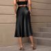 Women's Clothing Elegant Satin Midi Skirt For Women Autumn Fashion Polyester Mid-Length A-Line Skirt_ecoleips.com
