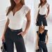 Women's Clothing Hot Sale Summer Lace Sleeveless Deep V Neck T Shirt_ecoleips.com