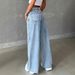 European And American Foreign Trade Women's Clothing Cross-Border Retro Draped Jeans Summer High Waist Wide Leg Loose_ecoleips.com