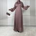 Elegant A-Line Maxi Dress With Lantern Sleeves – Satin Blend Women's Boho Dress (S-XXL) | Ethnic-Inspired & Cross-Border Fashion_ecoleips.com