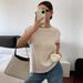 2026 European And American Cross-border Spring/summer Vintage Round-neck Cable-knit Short-sleeve Knit Shirt T-shirt Top_ecoleips.com