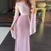 Women's Clothing Summer Spliced Organza Long Satin Slim Dress With Large Swing Sleeves_ecoleips.com