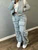 Women's Clothing Stretch Denim Fabric Trousers Fashion Three Dimensional Multi Pocket Workwear Style Clothing_ecoleips.com