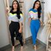 Women's Clothing CY902407 Women's Two-Tone Round Neck High-Waist Top And Shorts Casual Lounge Set_ecoleips.com