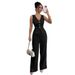 Summer Women's Solid Color Sleeveless Slim Fit Vest High Waist Casual Pants Two Piece Set New_ecoleips.com