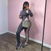 Women New Fashion Trend Casual Contrast Color Slim Fit Sports Elastic Long Sleeve Tops And Trousers Two Pieces Sets_ecoleips.com