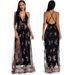 Verve Sexy Spaghetti Strap Sequin Maxi Dress Women's Evening Gown_ecoleips.com