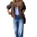 Women's Fashion Hooded Jacket With Leopard Print, Long Sleeve, Slim Fit, Polyester-Spandex Blend For Spring_ecoleips.com