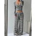 Autumn And Winter Striped High-Waisted Slimming Wide-Leg Pants Set For Women's Wear_ecoleips.com