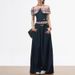 April 5th New WESTAYONE Off-Shoulder Top Women's College Style Set Casual Straight Wide-Leg Pants_ecoleips.com