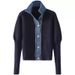 Women’s Clothing Autumn and winter new cardigan sweater for women Korean loose denim stitching knitted jacket outerwear top_ecoleips.com