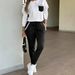 Women's Fall Winter Casual Set, Long Sleeve Knit Top & High-Waisted Pencil Pants Two-Piece Outfit Functional Details_ecoleips.com