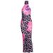 Women's Sexy Leopard Print Dress European American Style round Neck Backless Slim Fit Bodycon Summer Fashion Casual Dress_ecoleips.com
