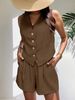 Women's Clothing Summer New Fashion Casual Vest Shorts Suit Women's Clothing_ecoleips.com