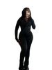 Aria Basics Aria Basics HR24057 European And American Sports Casual Women's Clothing Cross-Border Source Sexy Tight-Fitting Long-Sleeve Flared_ecoleips.com