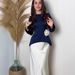 Elegant Summer Long Sleeve Dress - Flowy A-Line Maxi Dress With Floral Accents, Comfortable Cotton Blend For Women_ecoleips.com