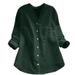 2026 European And American Foreign Trade Women's Tops, New Cotton-linen Solid Color Long-sleeve Plus-size Casual Loose_ecoleips.com