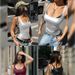 Women's Solid Color Square Neck Sleeveless Vest T-Shirt Sexy Top European American Style Summer Fashion 2025_ecoleips.com