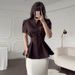 Women's Elegant Button Down Blazer Slim Fit Solid Color Style Spring New Design Clothing Top_ecoleips.com