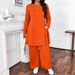 Minimalist Korean Fashion For Women 2025 Autumn New Casual Stylish Sleeve Top Slimming Long Pants Two-Piece Set_ecoleips.com