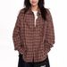 American-style High-end Retro Pleated Plaid Long-sleeve Shirt For Men And Women, New Casual Oversized Loose Jacket,_ecoleips.com