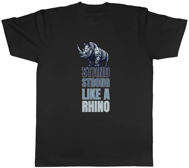 Women's T-Shirts Stand Strong Like A Rhino Rhinoceros Strength Mens T-Shirt Tee Gift Top_ecoleips.com