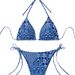 Tropical Print Bikini Set, Adjustable Ties Halter Top & High-Waisted Bottom For Women, Sexy Two-Piece Swimsuit For Beach Pool Vacation_ecoleips.com