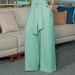 Women's Clothing women's elegant shirt collar sleeveless solid color zipper strap wide leg jumpsuit_ecoleips.com