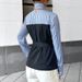 Elegant Striped Mock Two-Piece Blouse – Polyester-Spandex Blend Office Shirt With Peplum Hem (S/M/L/XL, Long Sleeve, Round Neck, Tailored Fit )_ecoleips.com