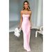 Satin Slit Back Dress With Tie Detail - Sexy V-Neck Bodycon Midi Dress For Women,Elegant Clubwear & Party Dress (Black/Pink/Emerald, S/M/L)_ecoleips.com