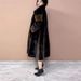Luxury Faux Fur Coat For Women - Extra Long & Thick Winter Jacket With Stand Collar, Elegant Black-Brown Color Blocking, Plus Size Available_ecoleips.com