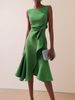 Women's Clothing Sleeveless Red Temperament Round Neck Dress_ecoleips.com