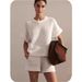Women's Clothing Summer New Round Neck Hollow Casual Short Sleeved Shirt Shorts Solid Color Sports Two Piece Suit For Girls_ecoleips.com