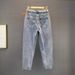 Distressed Dad Jeans For Women – High Waisted Loose Fit Denim Pants With Rhinestone Embellishments (90s Vintage Style, Cropped Length)_ecoleips.com