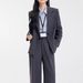 girl Commuting Workplace Casual Formal College Student Interview Professional Workwear Teacher Qualification M-shaped Button_ecoleips.com