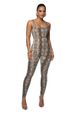 K Women's Printed Sleeveless Vest Jumpsuit With Threaded Square Collar, Exposed Back, Hip Lifting, Slim Fit Sports Jumpsuit_ecoleips.com