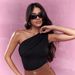 Women's Clothing Sexy One Shoulder T Shirt Spring And Summer New Style Oblique Collar Off Shoulder Pure Desire Top_ecoleips.com